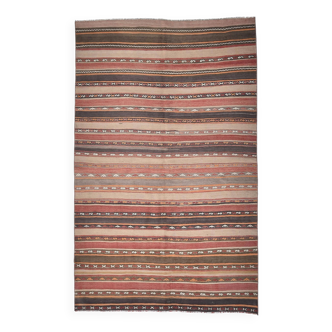 Tapis Kilim Vintage Rouge et Marron 152x233Cm SK 241325