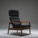 Mid-Century Modern FD 164 Armchair in Teak and Black Leather by Arne Vodder