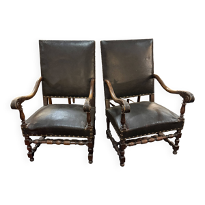 Paire de fauteuils Louis - xiii