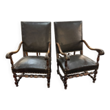 Pair of Louis XIII armchairs