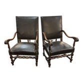 Paire de fauteuils Louis XIII
