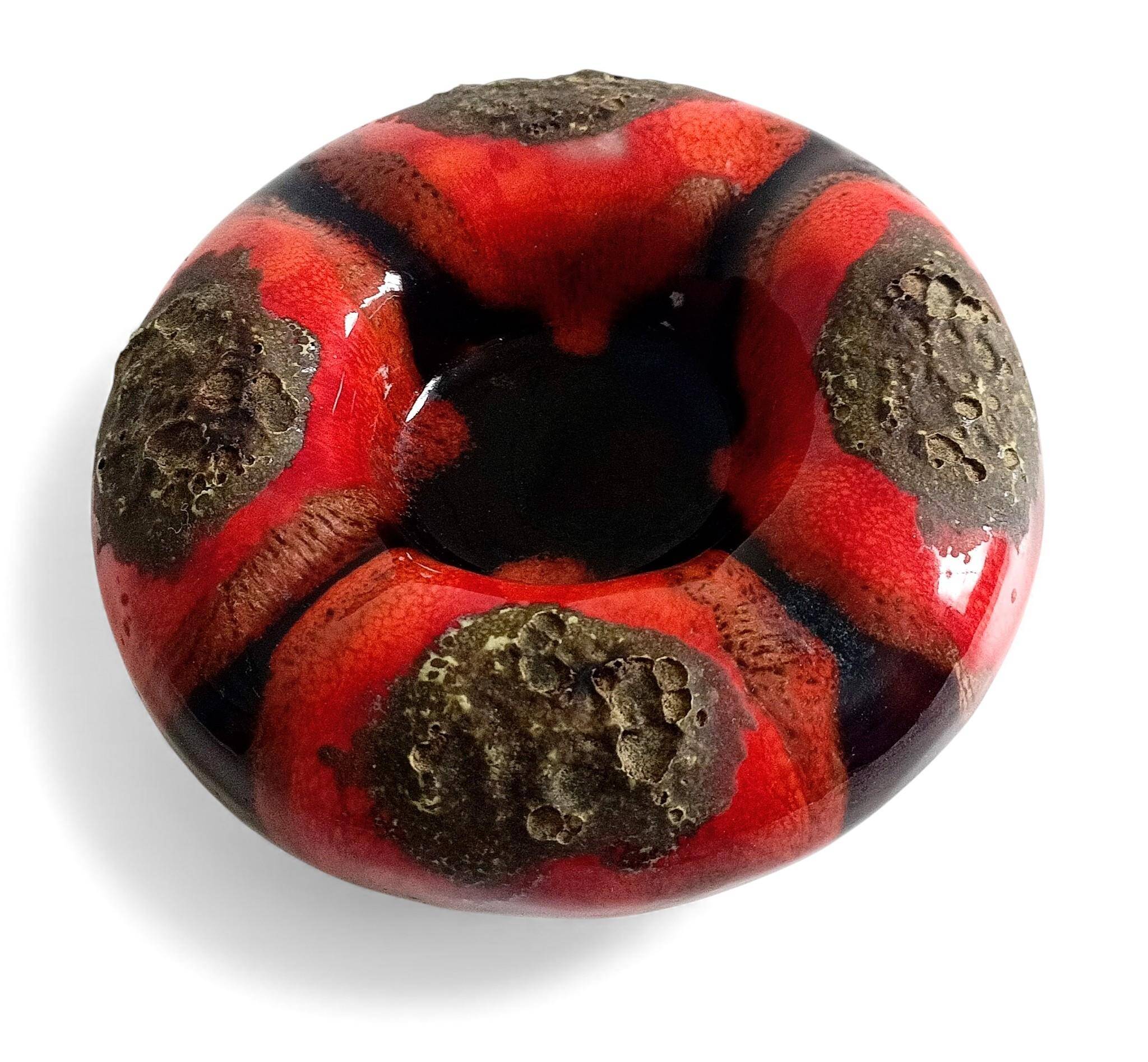 Sculptural Vallauris Ceramic Vide-Poche, Fat Lava Glaze, France, 1950s