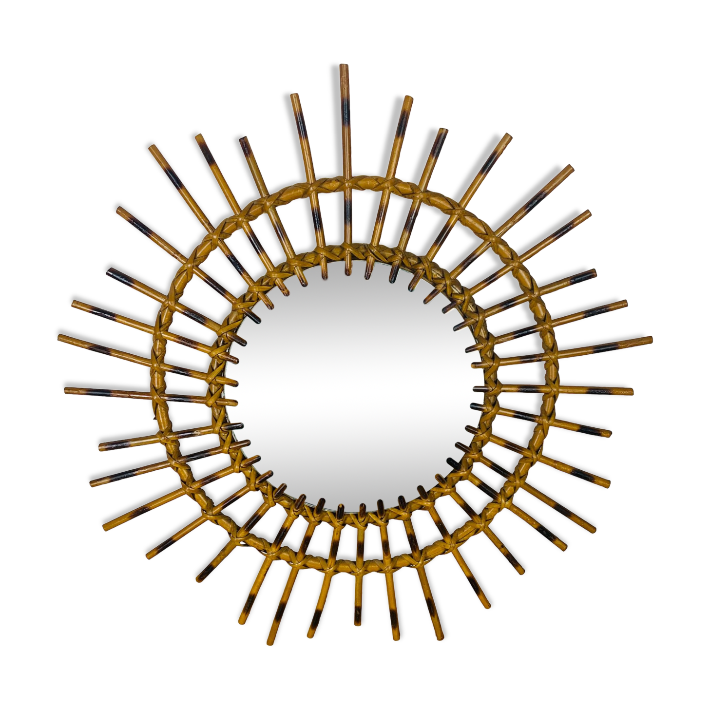 Rattan sun mirror 56 cm