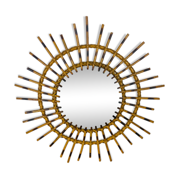 Rattan sun mirror 56 cm