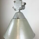 Industrial explosion proof lamp with aluminium shade from polam, 1970s