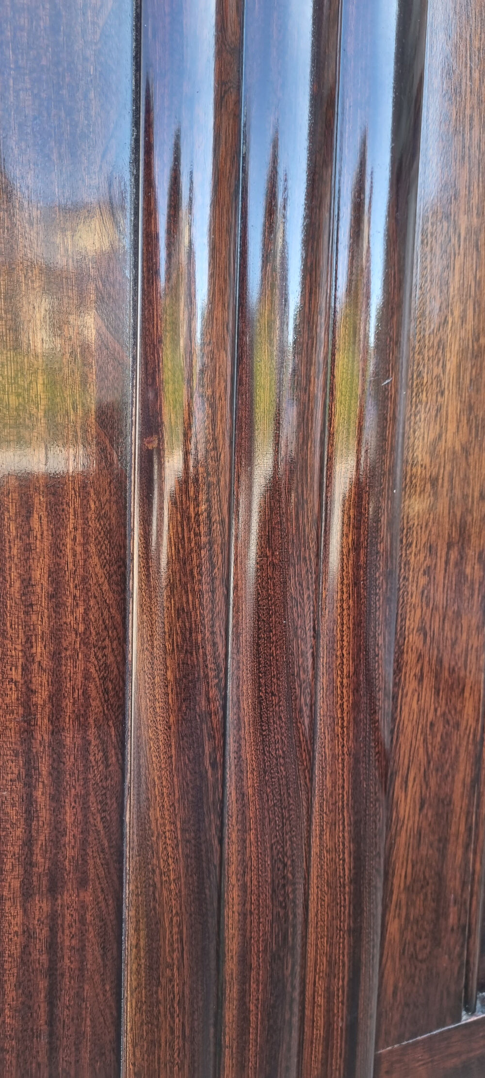 Lit Art Déco, bois d'acacia, années 30 / 40, pied moustache