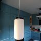 Suspension cylindre opaline givrée