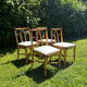 Suite de 4 chaises vintage en bambou et rotin – style années 70