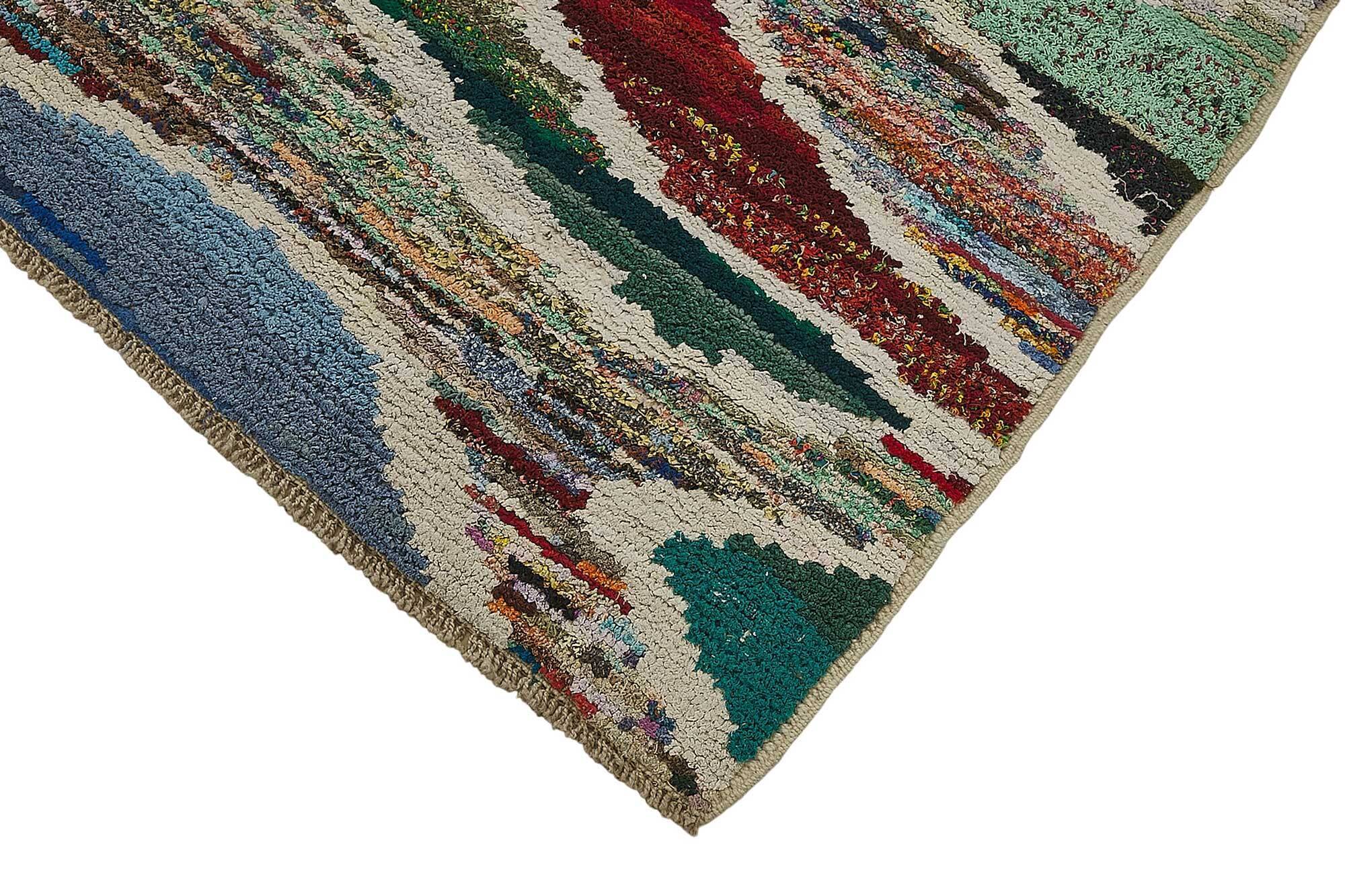Handwoven Turkish Recycled Boho Rug 177 cm x 260 cm