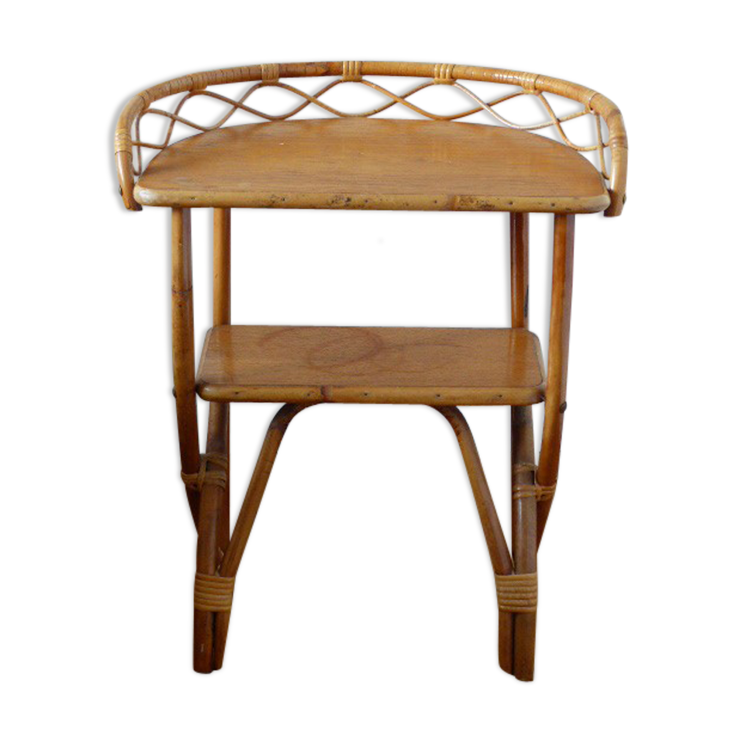 Rattan and bamboo 70's bedside