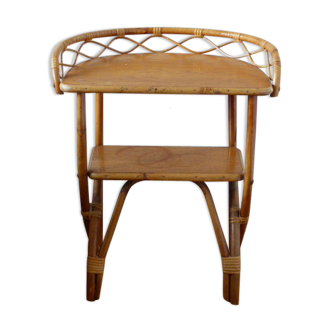 Rattan and bamboo 70's bedside