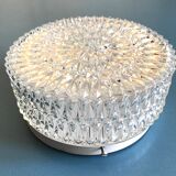 Round ceiling light in chiseled glass