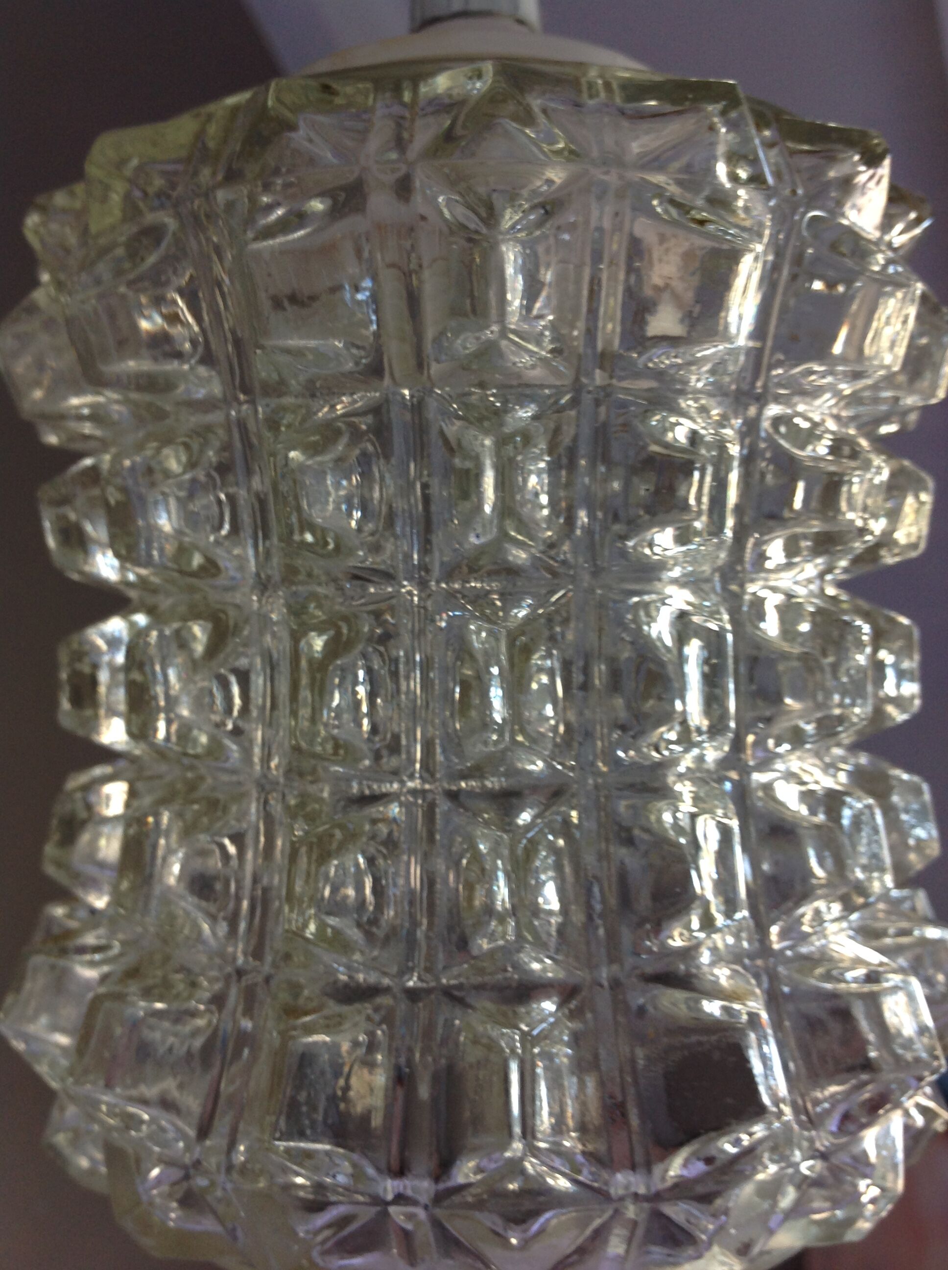 Structured glass bell lamp / vintage 60s / 70s