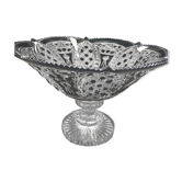 Coupe de fruits en cristal bohème noir et blanc gravé à la main