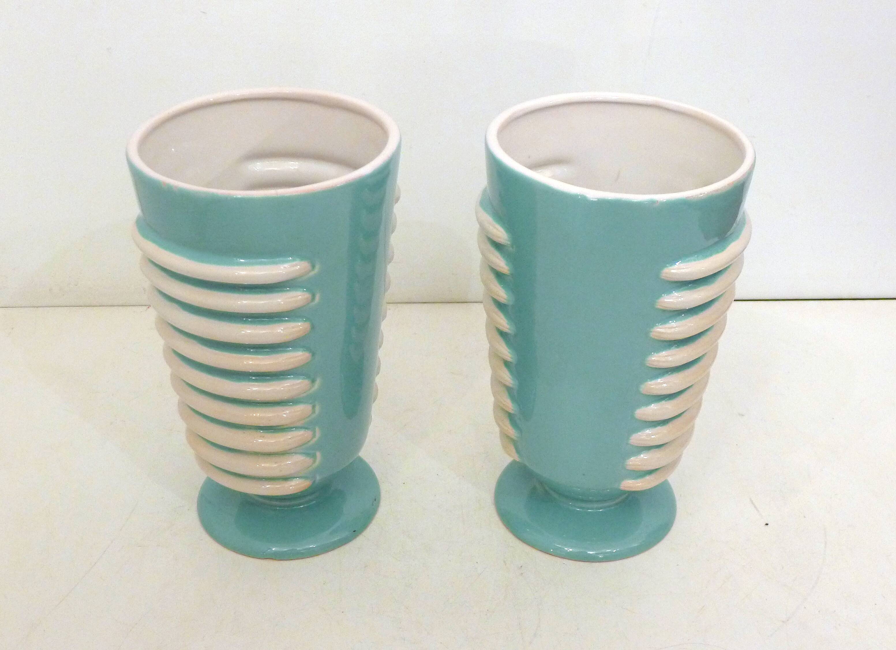 Paire de grands vases Art Déco 1940' Saint-Clément (H 25,5 cm)