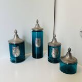 Apothecary, Bottle set, Toiletries Pewter with rose