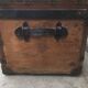 Malle de voyage 1900 cuir et bois