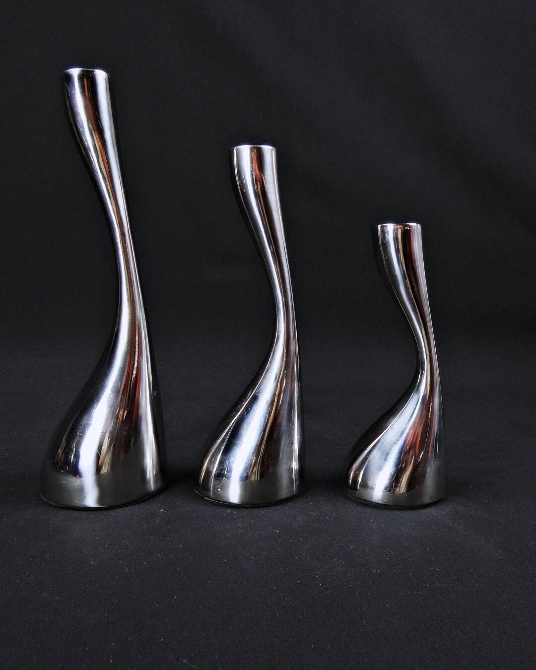 Scandinavian steel candle holders by Design by Mencke & Vagnby Nuance Vintage