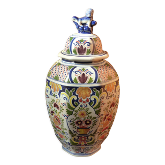 Hand-painted signed pot with lid