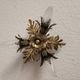 Vintage Florentine floral hand-forged silver-plated 3-light flush mount from Banci Firenze, Italy, Florence 1960s, set of 5