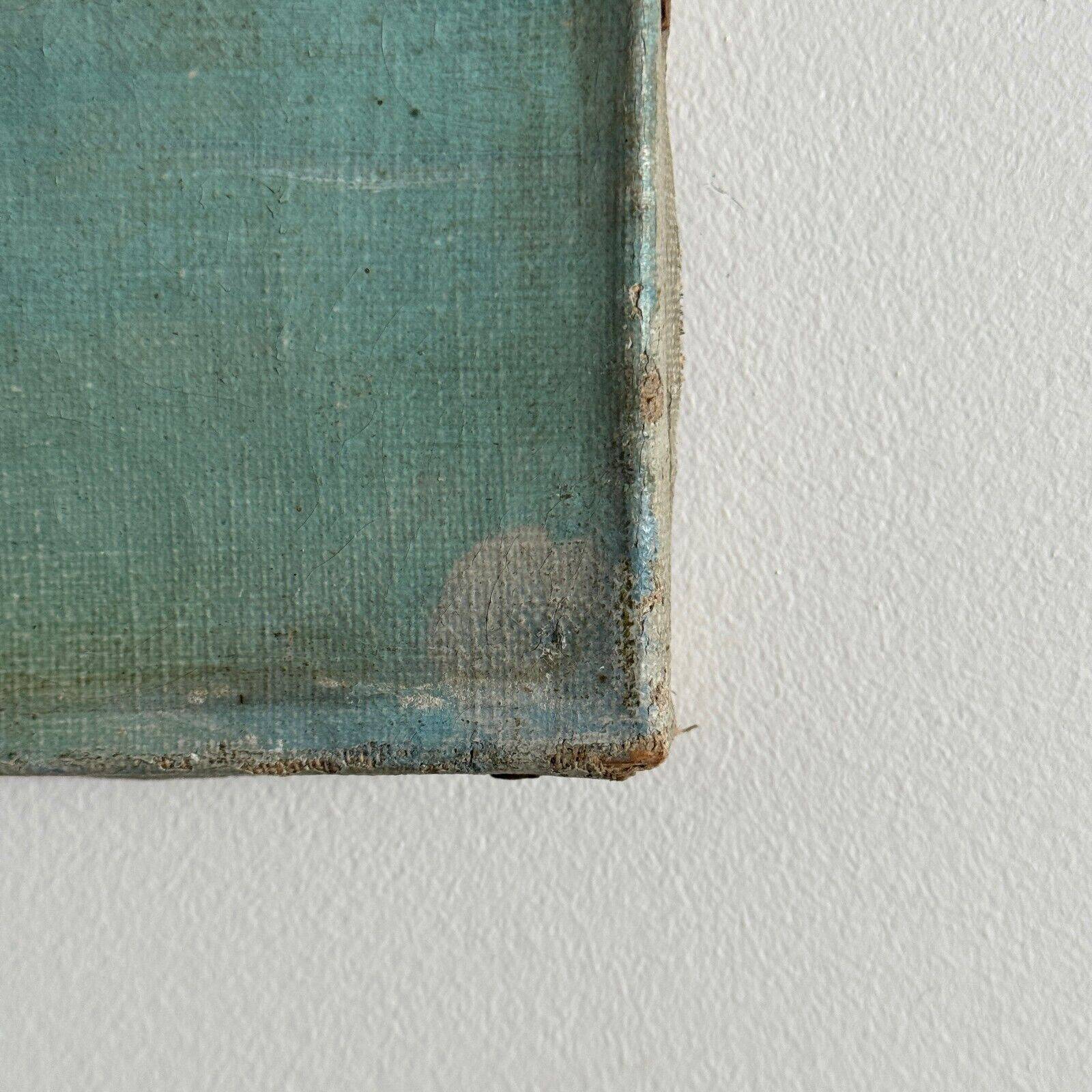 Oil on canvas depicting a river with a bridge, early 20th century