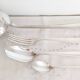 Silver cutlery set, Alfenide, ribbon decoration