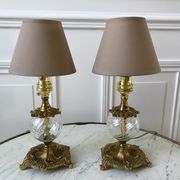 Pair of table lamps in bronze and glass early twentieth century