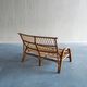 Mid-century rattan & bamboo two-seater lounge sofa