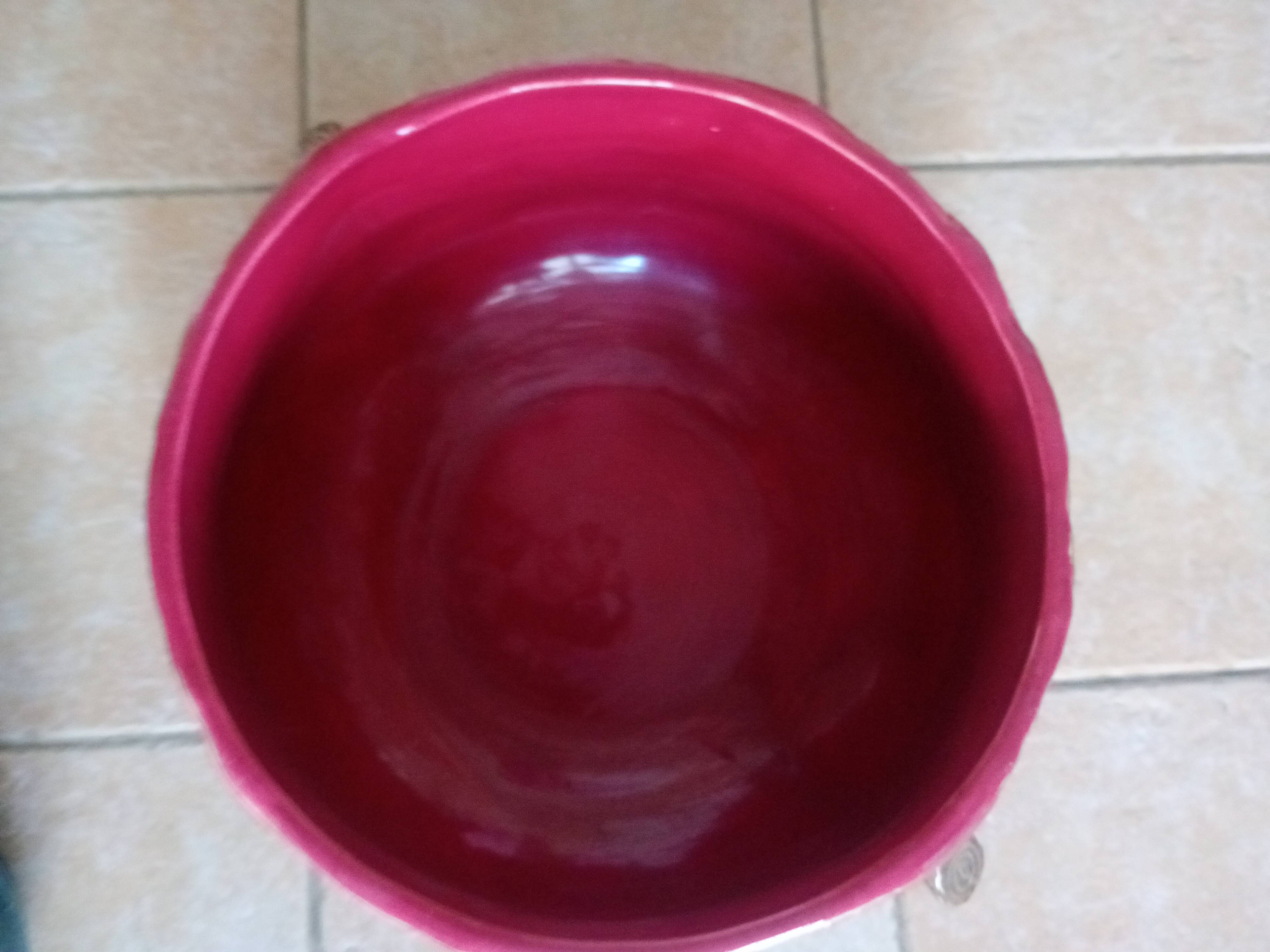 Large cache-pot or planter with chestnut flowers - Barbotine