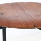 Extraordinary Danish workshop stool / fully restored / teak / steel / mid-century modern design / industrial / 1960s