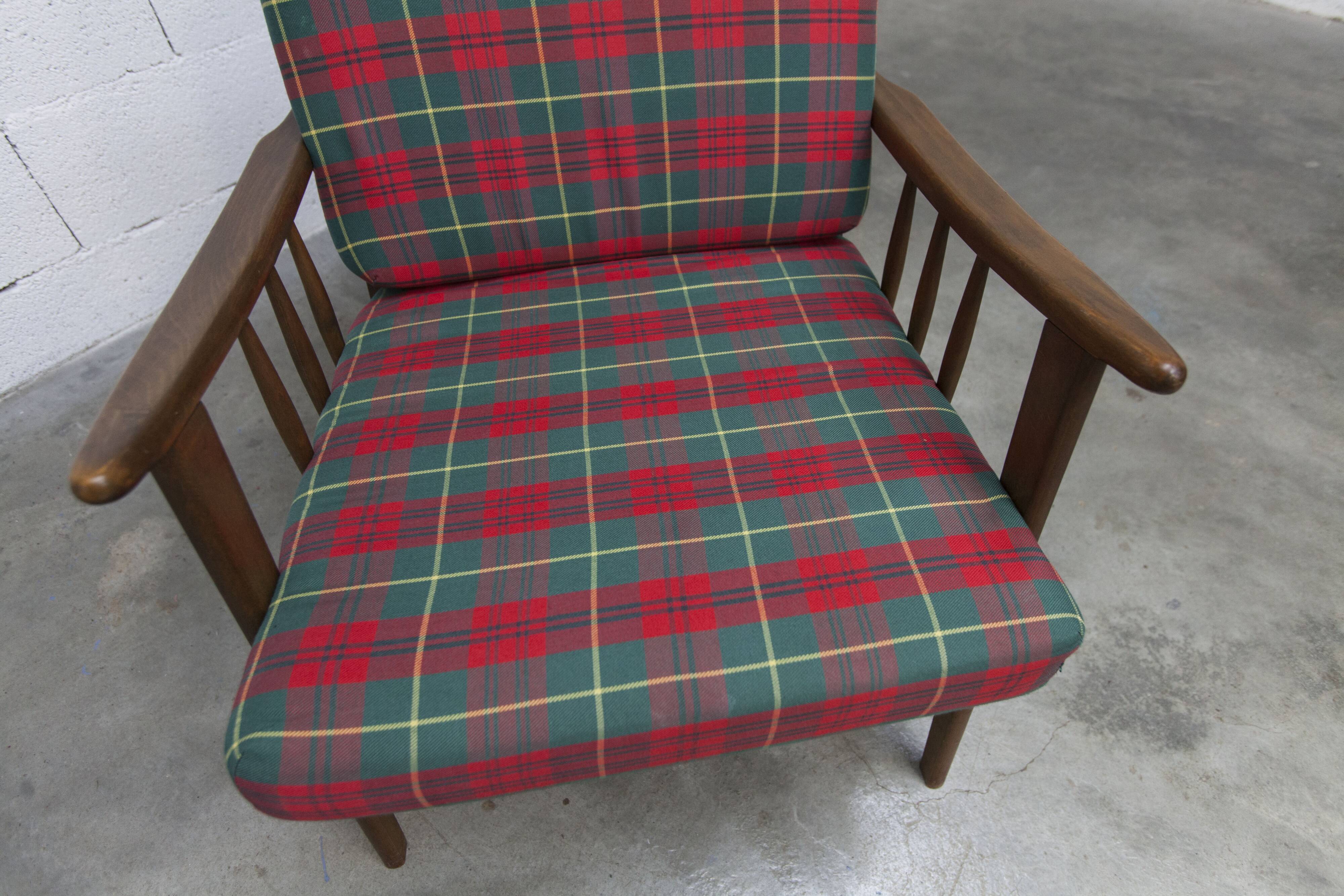 Scandinavian teak armchair, 1960s, Scottish style, collapsible