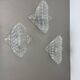 Set of 3 Murano Ice Glass Wall Lights/Sconces by FISCHER Leuchten, Germany, 1970