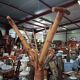 Parrot Coat Rack in Bamboo and Rattan