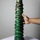 Large Tamegroute candlestick in green glazed terracotta, Morocco, 1960s-1970s.