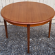 Extendable round dining table, solid wood, vintage, 60s