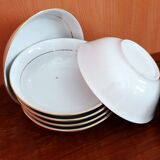 6 hollow plates gold edged in Limoges porcelain