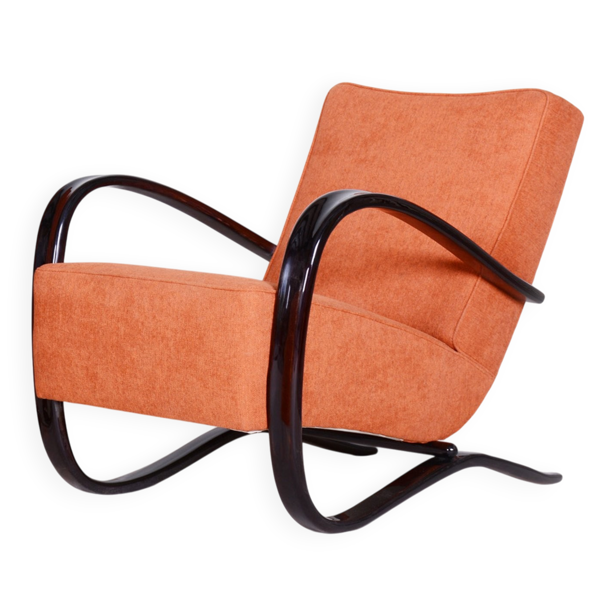 Czech Art Deco Beech Armchair attributed to J. Halabala for Up Zavody, 1930s