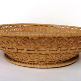 Old basket braided in rattan