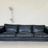 Danish mid-century vintage Mogens Hansen black leather sofa 60s