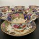 Ensemble 6 tasses et ss tasses porcelaine anglaise milieu XIXeme