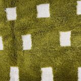 Handmade green pure wool rug, size 150 x 250 cm