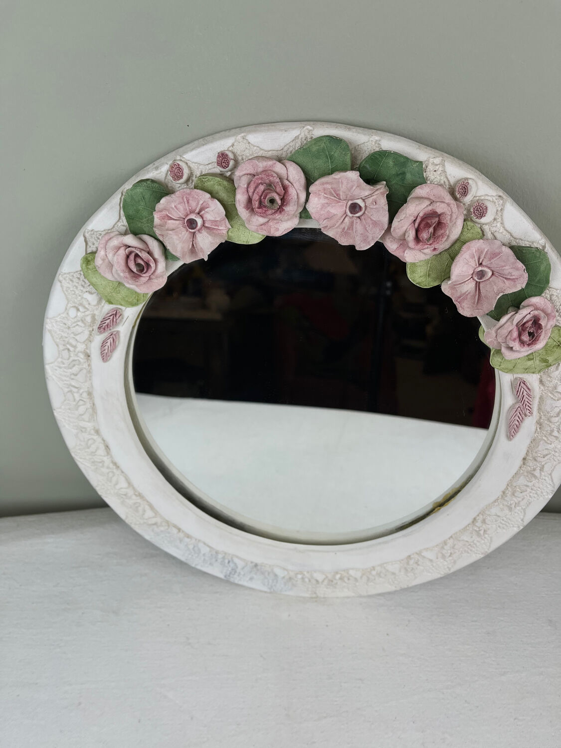 Mirror with a flower crown