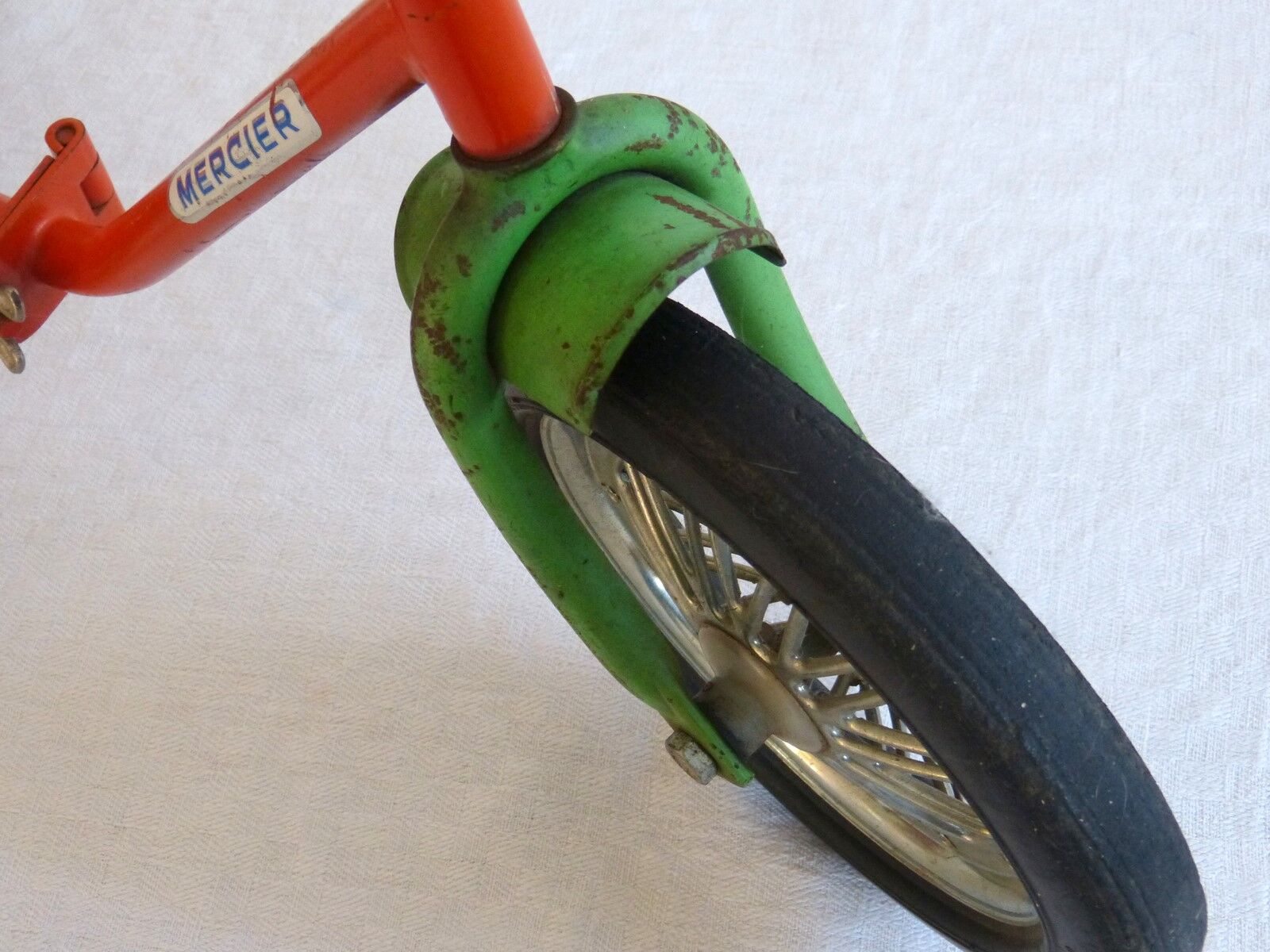 Foldable child tricycle Mercier orange vintage 70s