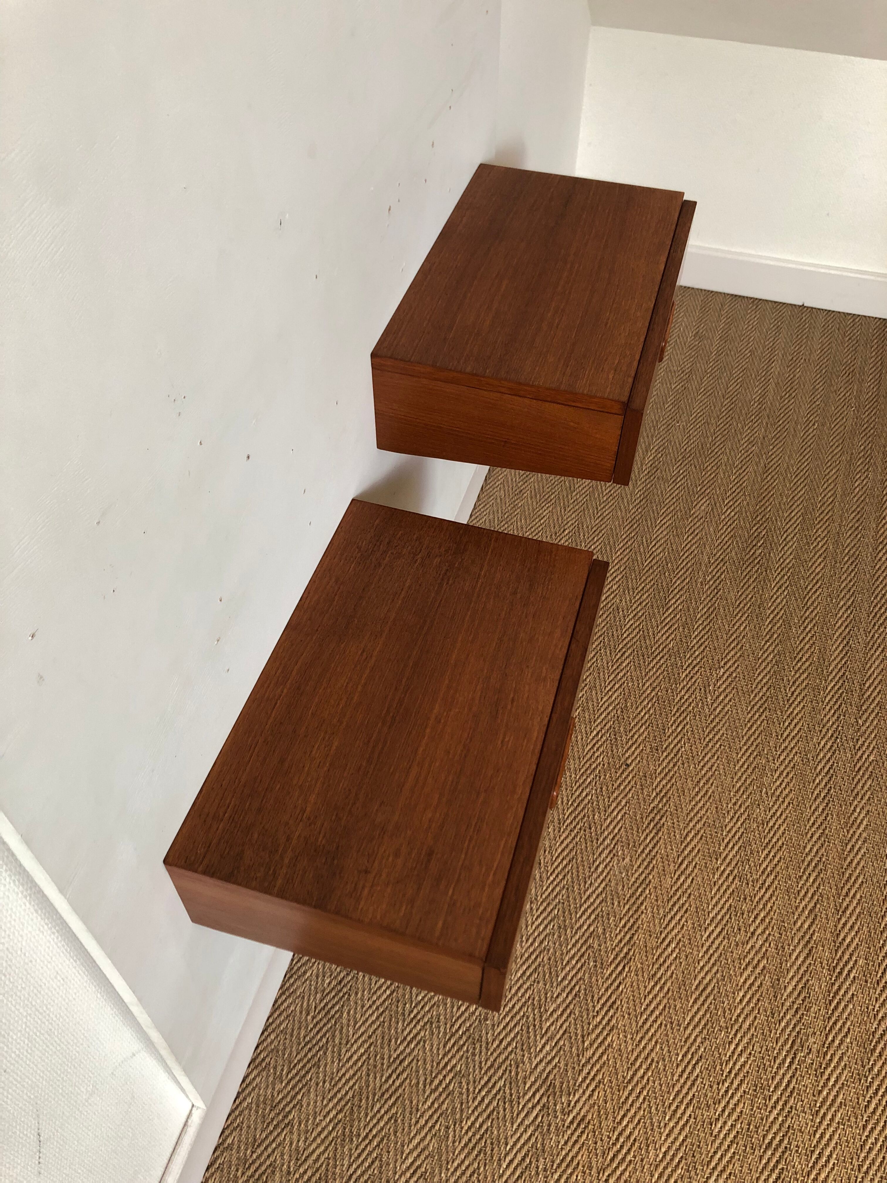 Pair of wall bedside tables