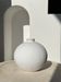 Handcrafted terracotta ball vase painted white H:24 D:26