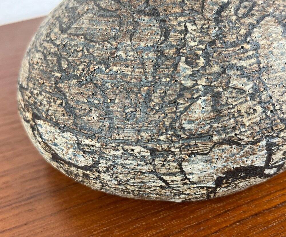 Vintage German brutalist studio mushroom vase by Gerhard Liebenthron, 1970s.