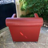 Red leather armchair
