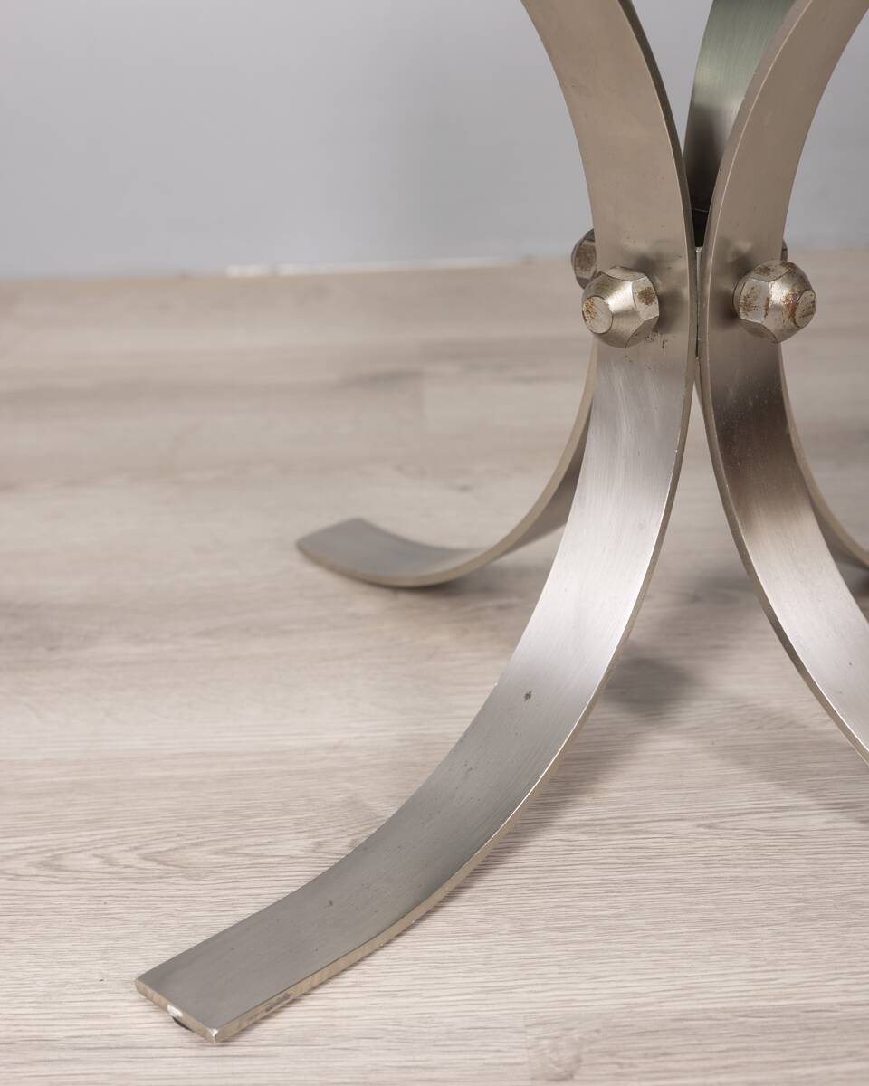 VINTAGE 1960S METAL AND GLASS COFFEE TABLE, ITALIAN DESIGN