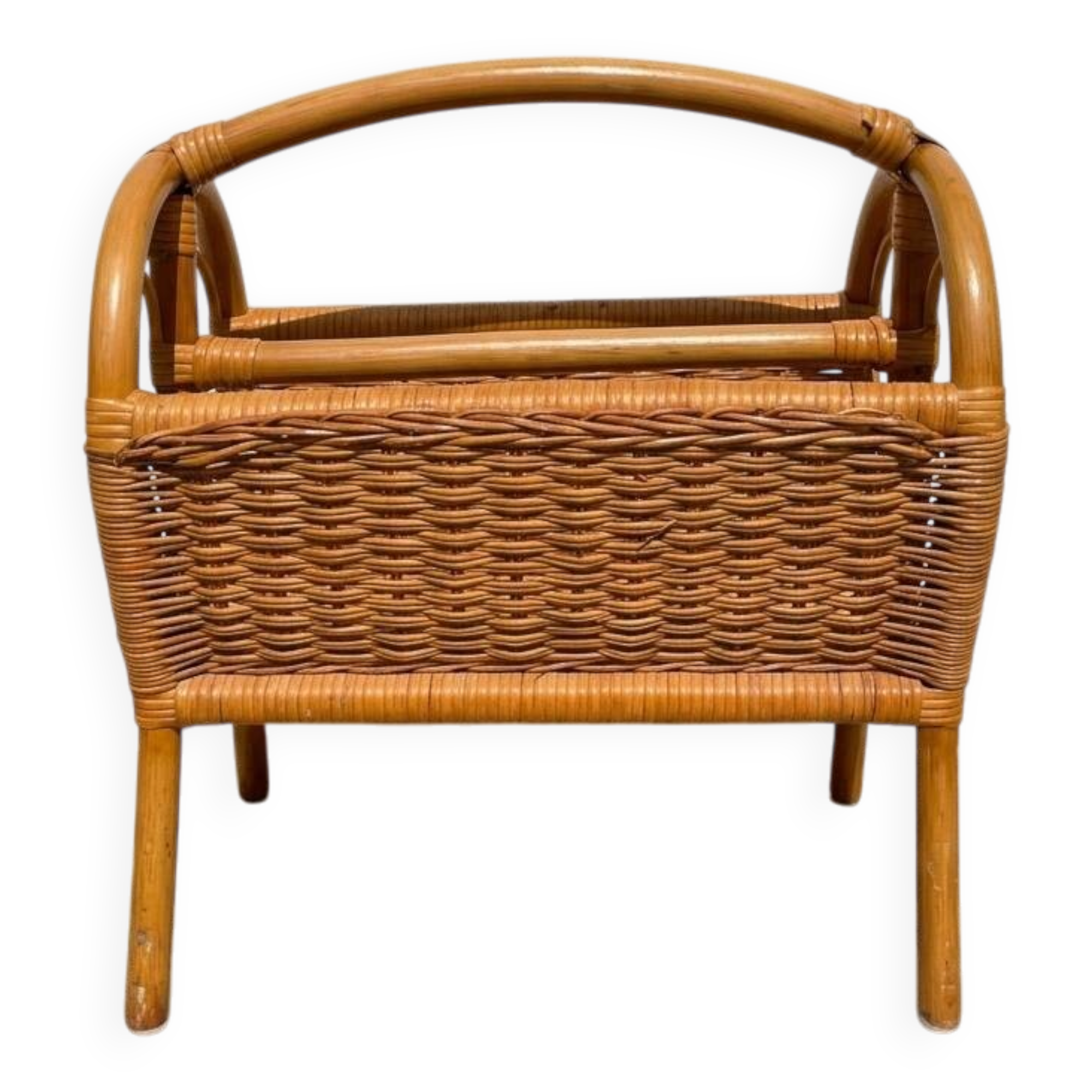 Panier / porte-revues rotin vintage