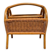 Panier / porte-revues rotin vintage